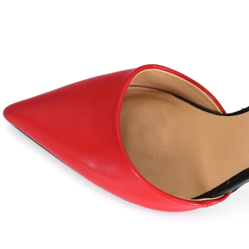 Express Slingback Pumps Womens 10 Red Black Stiletto Pointed Toe Dress Heels